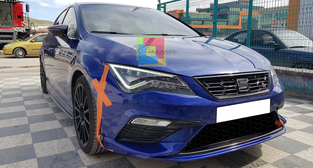 SPOILER PER SEAT LEON 5F LIFT 2017-2020 LABBRO SOTTO PARAURTI ANTERIORE ABS
