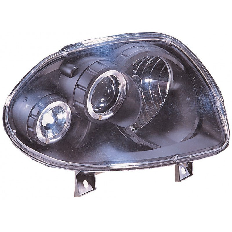 RENAULT CLIO 1998-2001 BLACK HEADLIGHTS ANGEL EYES LENTICULAR H1 / H1