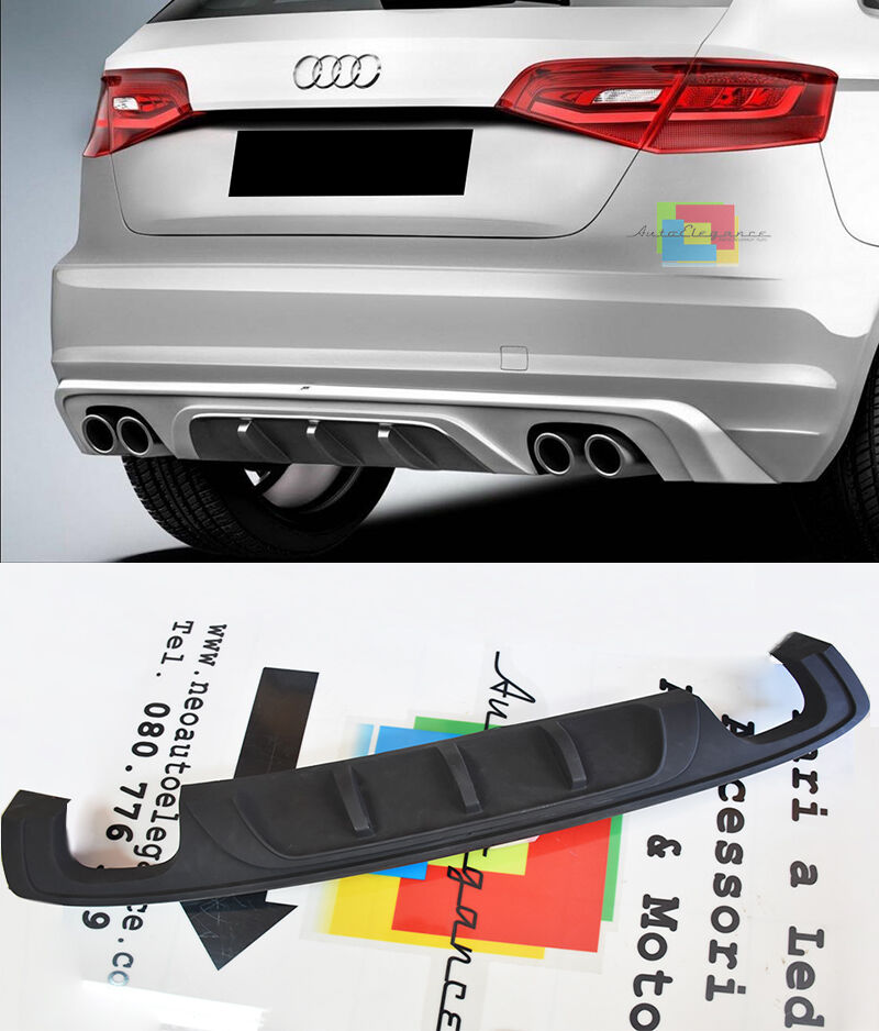 SOTTO PARAURTI LOOK SPORTIVO - DIFFUSORE POSTERIORE AUDI A3 8V 2012+ SPORTBACK