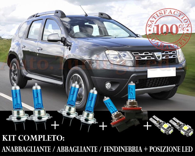 DACIA DUSTER 2010+ SET COMPLETO LAMPADE BLU XENON + POSIZIONE A LED AUTOELEGANCERICAMBI