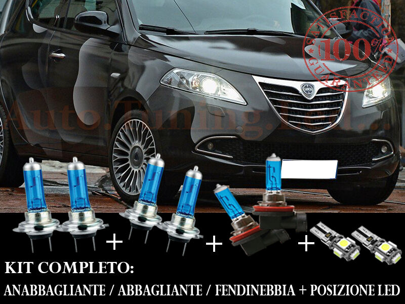 LANCIA YPSILON 2011+ SET COMPLETO LAMPADE BLU XENON + POSIZIONE A LED