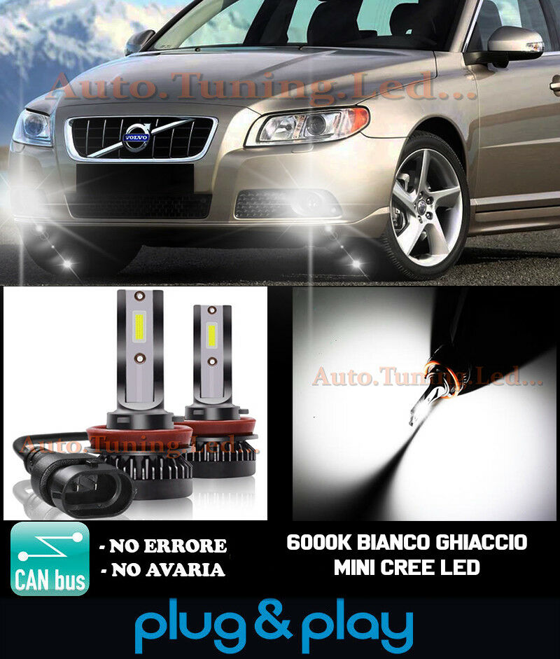 LAMPADE FENDINEBBIA A LED CREE VOLVO V70 III CAMBUS BIANCO GHIACCIO 8000LM