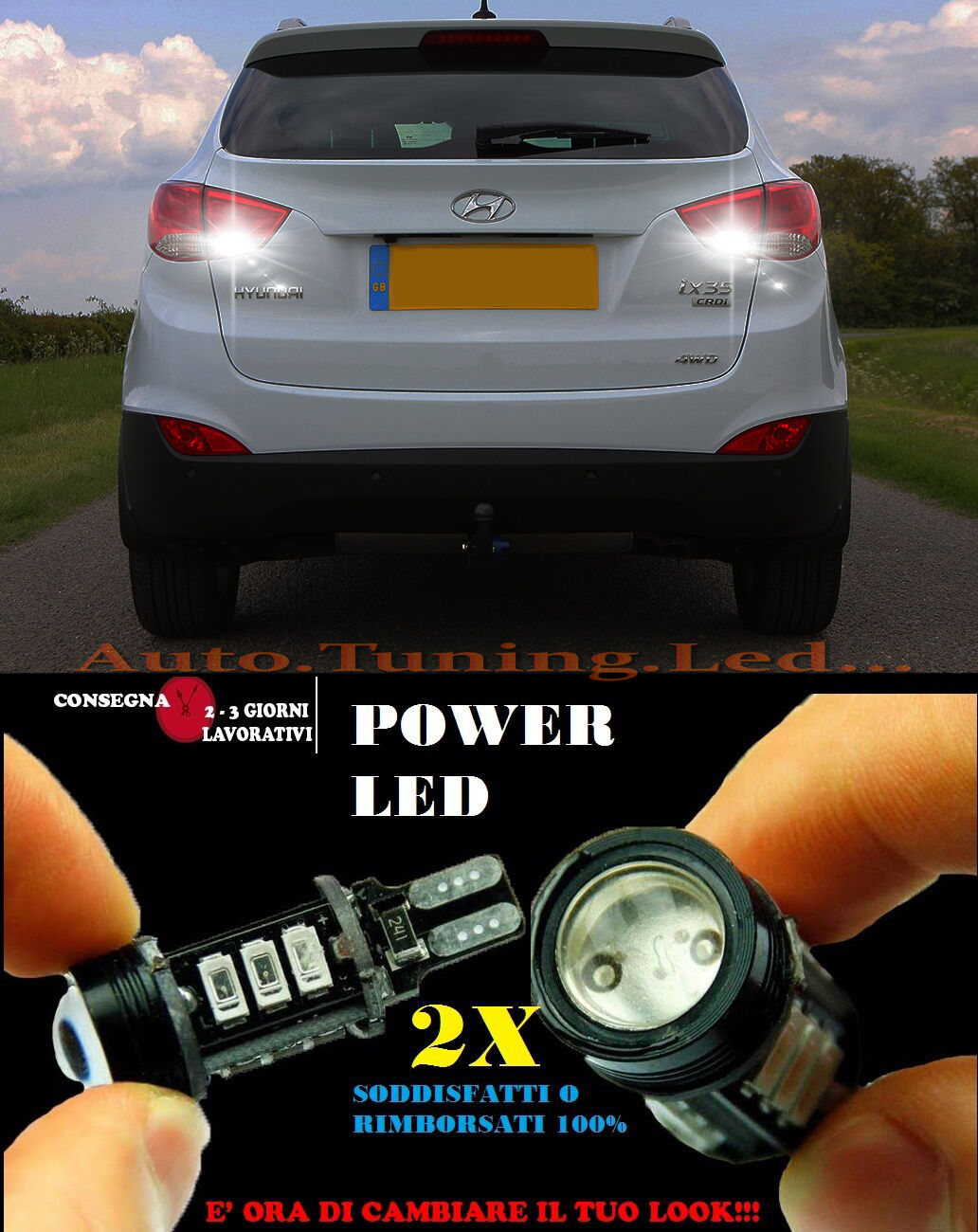 HYUNDAI IX35 6000K LED REVERSING LIGHTS T15 W16W CANBUS NO ERROR