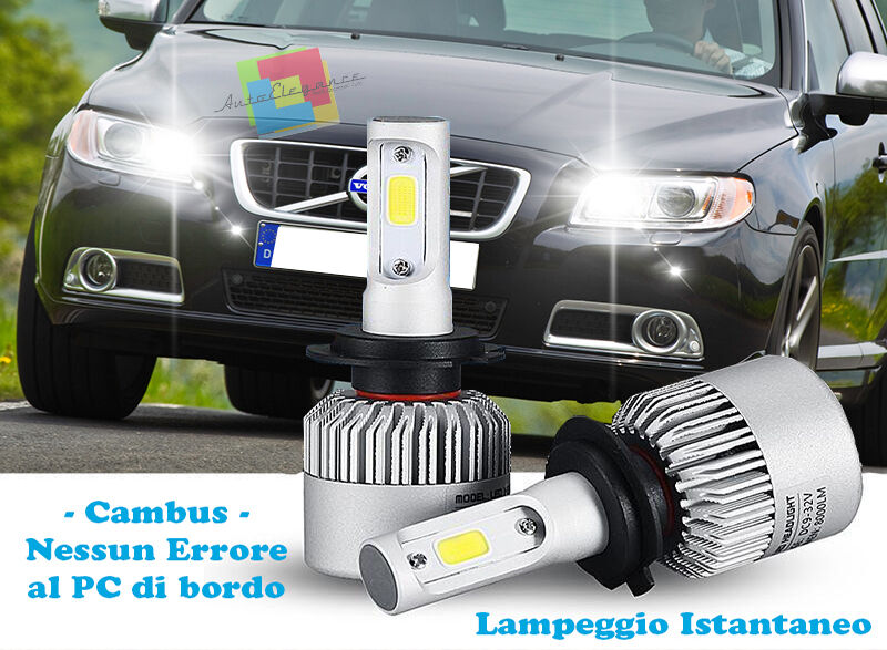 LAMPADE ABBAGLIANTI LED VOLVO V70 III 2007+ LAMPEGGIO ISTANTANEO 6000K