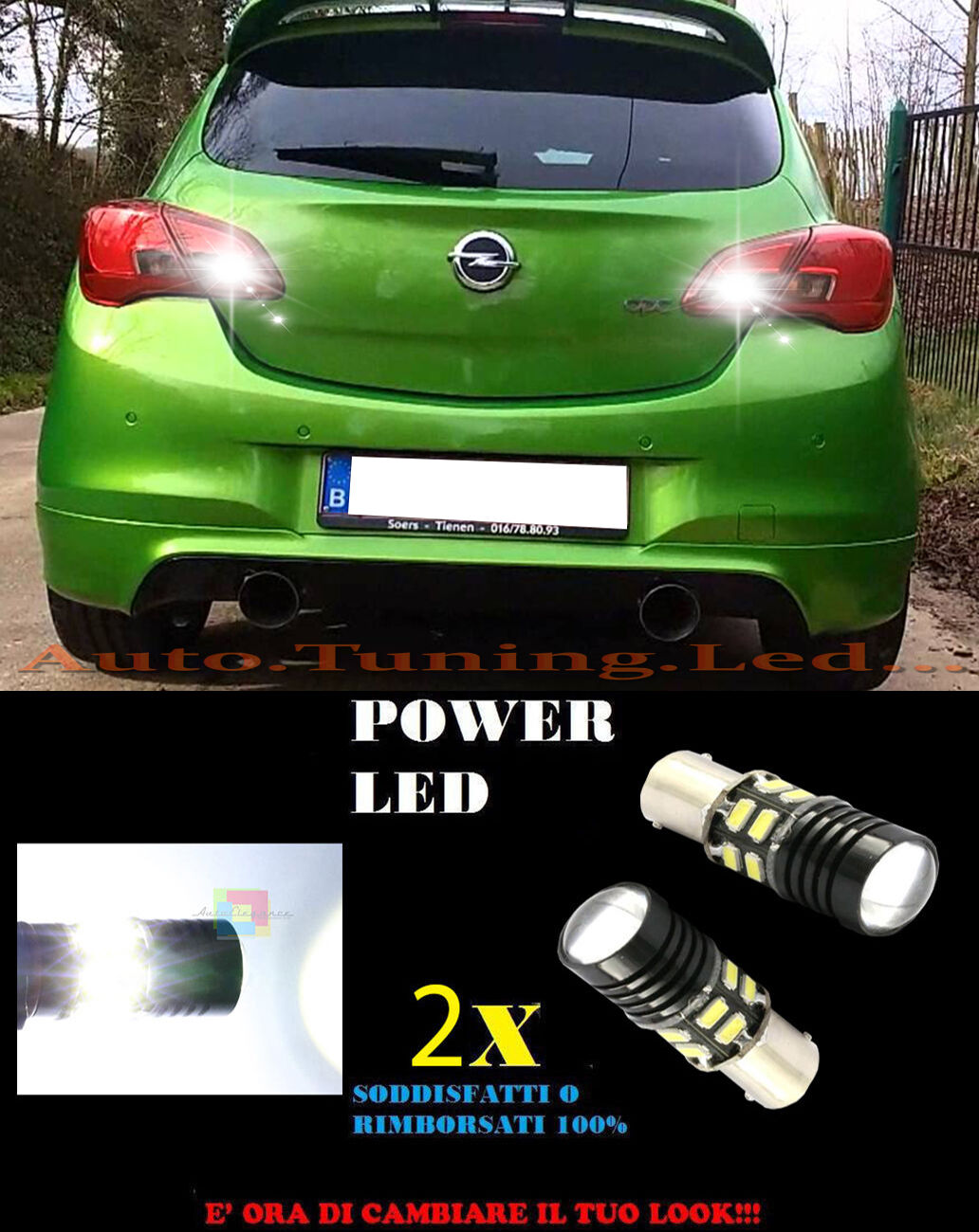 LED REVERSING LIGHTS P21W BA15 OPEL CORSA E 2014+ 6000K CANBUS NO ERROR