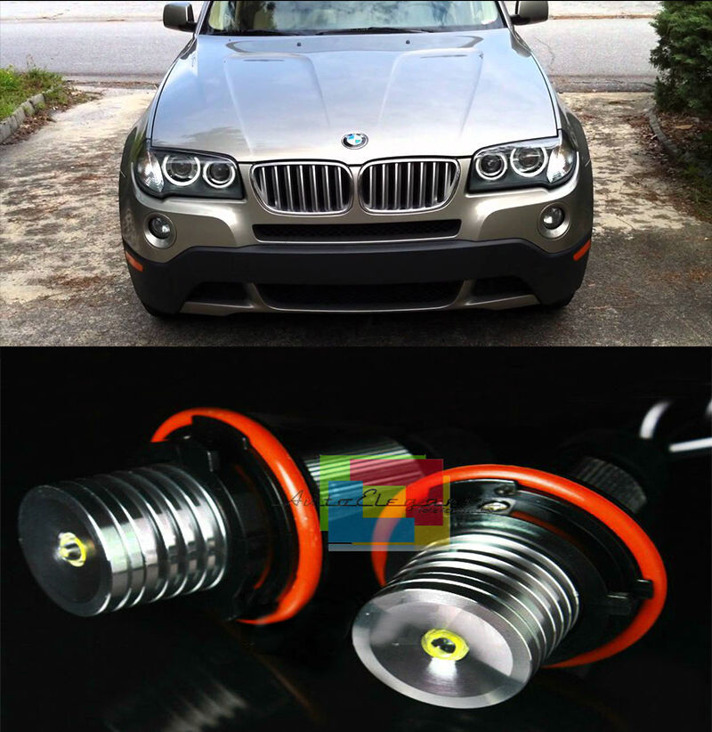 BMW X3 E83 2006-2007 KIT ANGEL EYES 6000K LED BIANCO GHIACCIO CAMBUS AUTOELEGANCERICAMBI