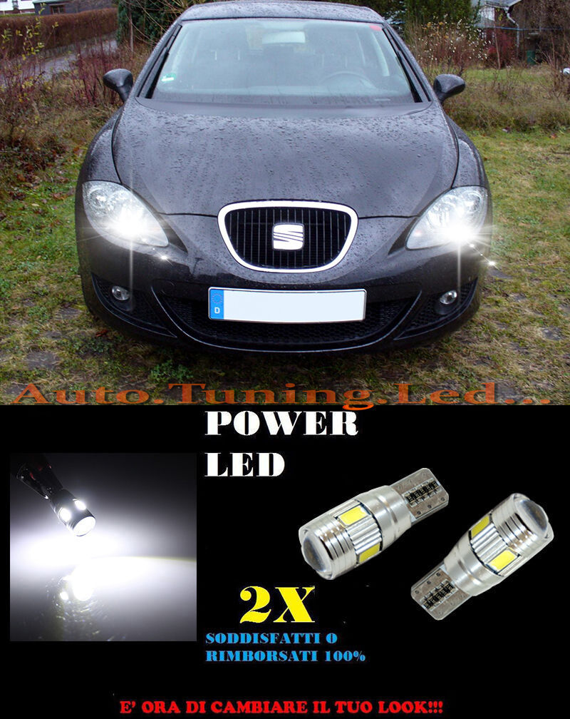 LUCI POSIZIONE SEAT LEON 1P 05-12 CANBUS T10 BIANCO 6 LED SUPER QUALITA