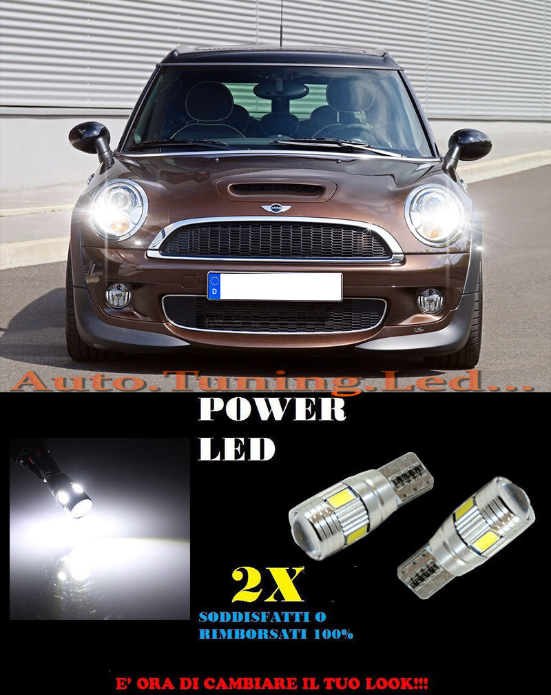LUCI POSIZIONE MINI CLUBMAN R55 CANBUS T10 BIANCO 6 LED SUPER QUALITA