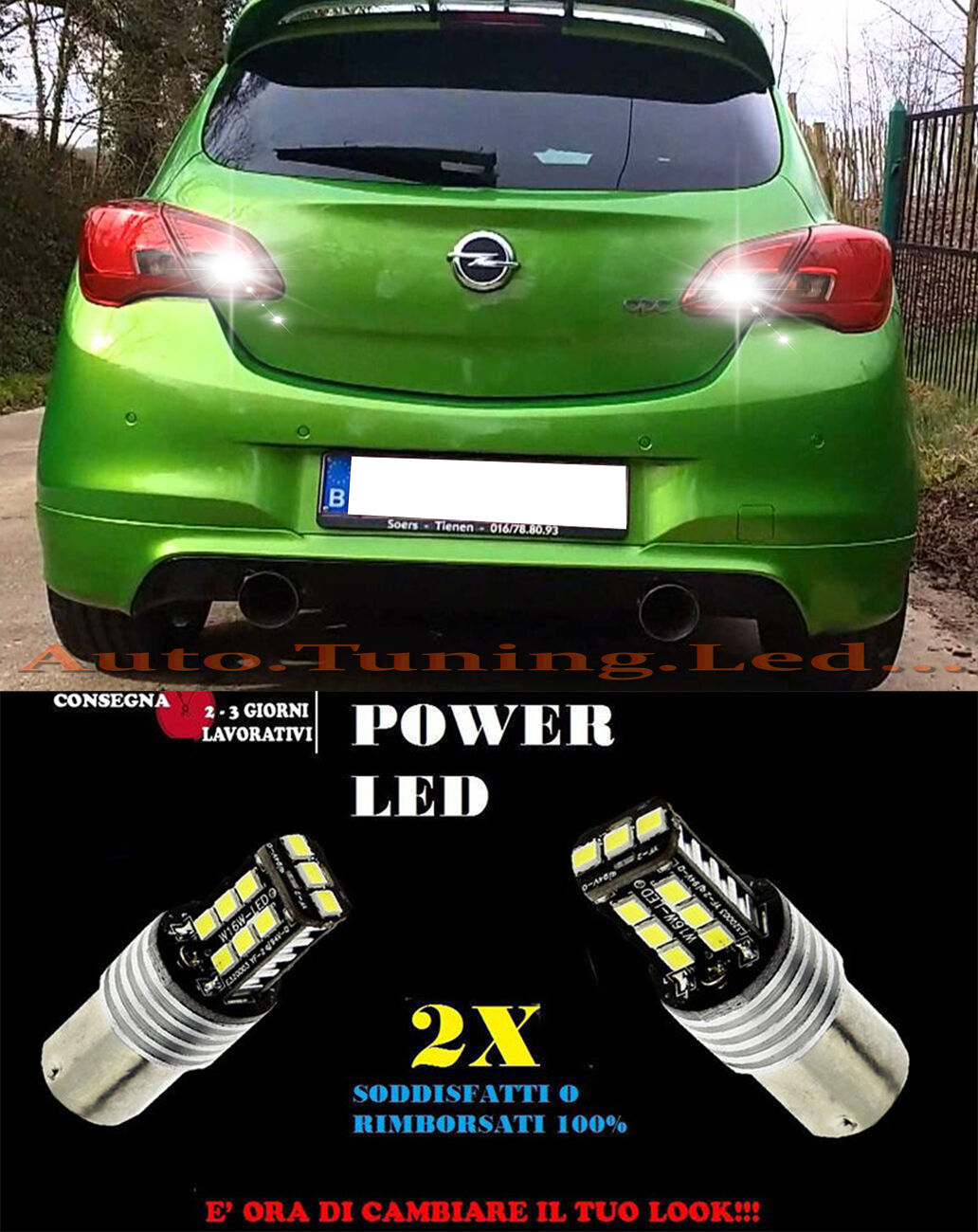 OPEL CORSA E 2014+ 6000K LAMPADE RETROMARCIA A LED P21W BA15 CANBUS NO ERROR