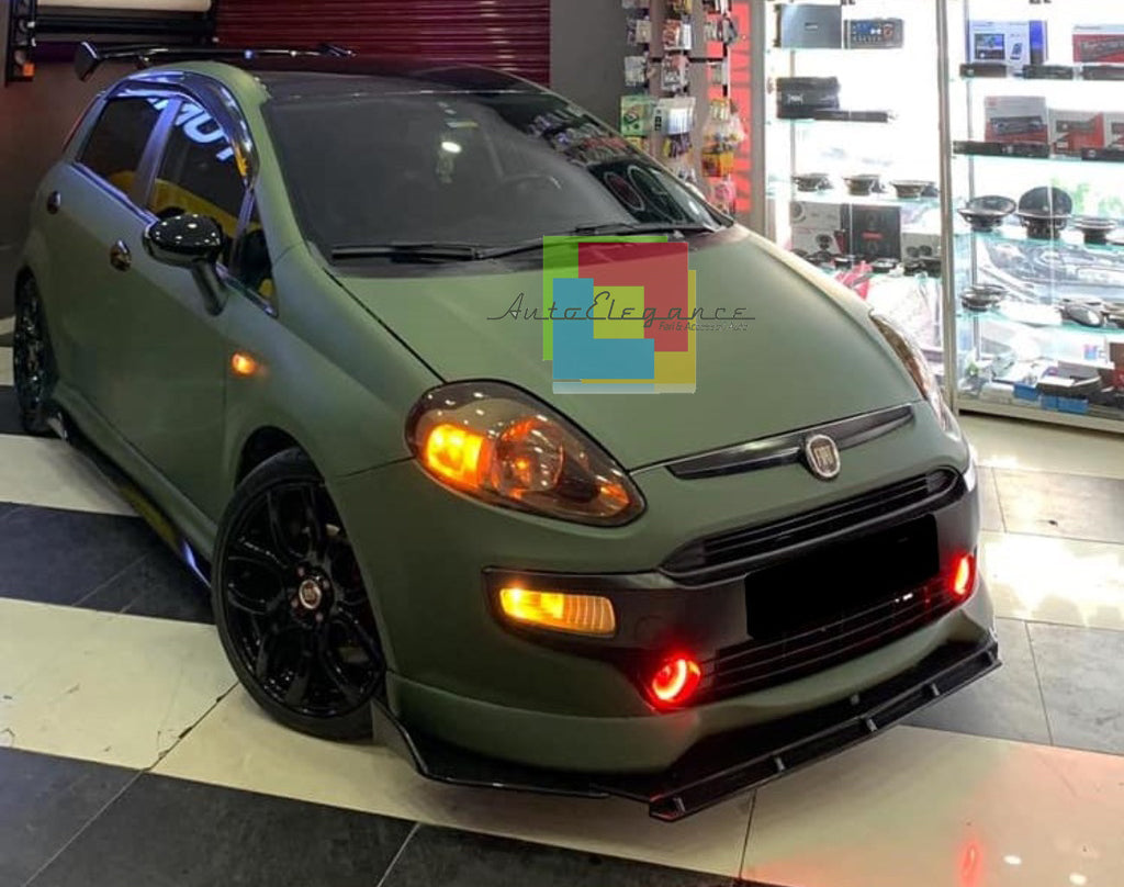 FIAT GRANDE PUNTO EVO FRONT BUMPER SPLITTER GLOSSY BLACK SPORTY LOOK