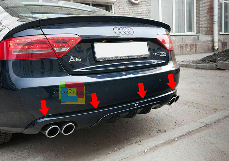 DIFFUSORE S5 PER AUDI A5 8T COUPE 2007 AL 2011 POSTERIORE SOTTO PARAURTI ABT .-
