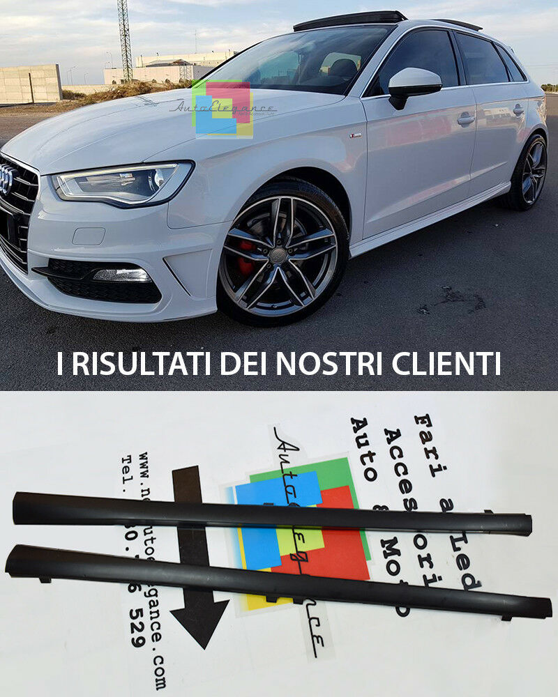 MINIGONNE LATERALI PER AUDI A3 8V SPORTBACK 2012+ 5 PORTE SPOILER SOTTO PORTA