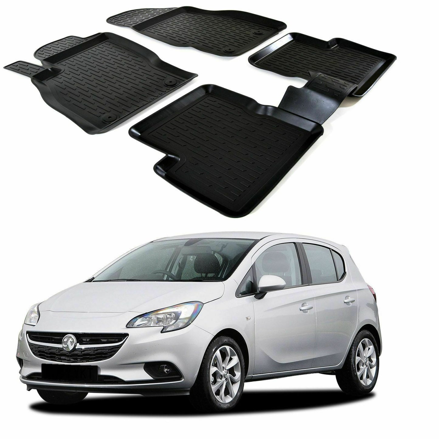 OPEL CORSA E 2014+ RUBBER CAR MATS - TOP QUALITY MATS -1