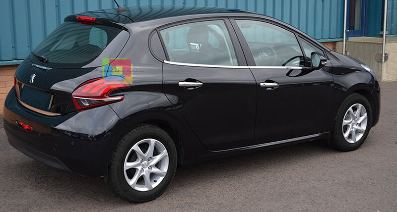 CORNICE FINESTRINI BORDO CROMATA PEUGEOT 208 2012+ ACCIAIO INOX AUTOELEGANCERICAMBI