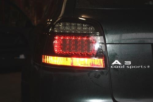 AUDI A3 8P 3 PORTE 2004-2008 FARI POSTERIORI NERI TUNING LED AUTOELEGANCERICAMBI