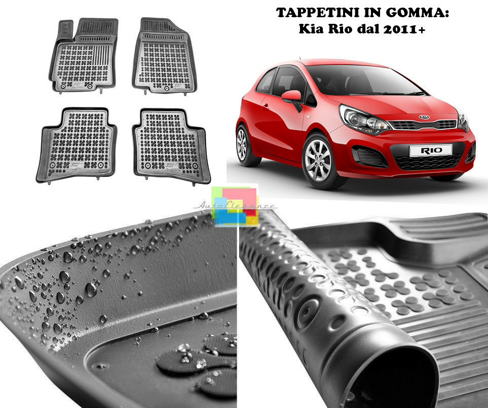 Kia Rio from 2011+ RUBBER CAR MATS - TOP QUALITY MATS -1