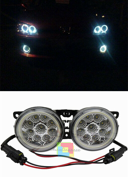 CITROEN C3 C4 C5 C-CROSSER DS4 COPPIA FENDINEBBIA DIURNE ANGEL EYES FULL LED AUTOELEGANCERICAMBI