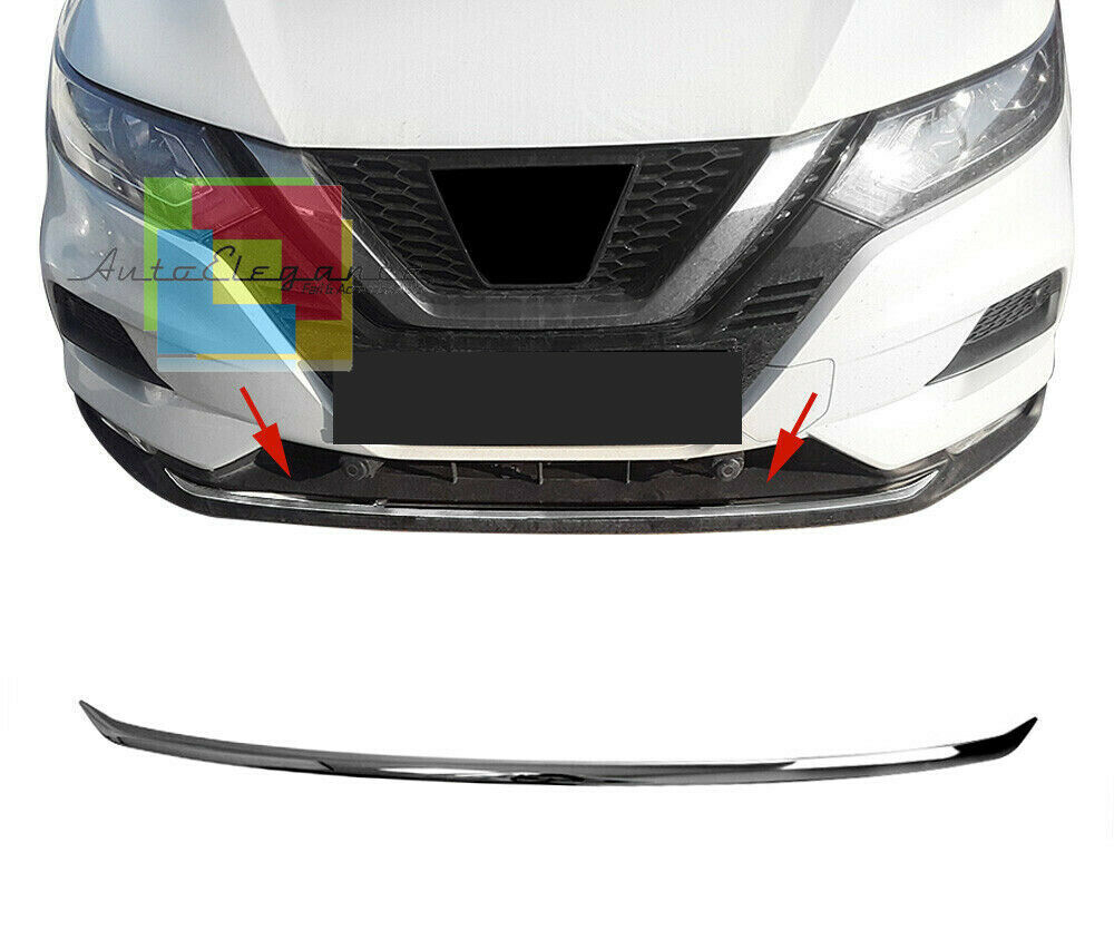 NISSAN QASHQAI LIFT 2017+ FRONT BUMPER CHROME ADHESIVE MOULDING -