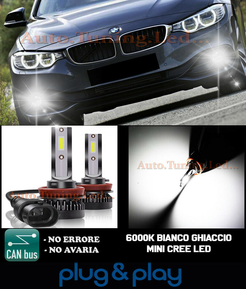 LAMPADE FENDINEBBIA A LED CREE BMW F32 F33 F36 CAMBUS BIANCO GHIACCIO 8000LM