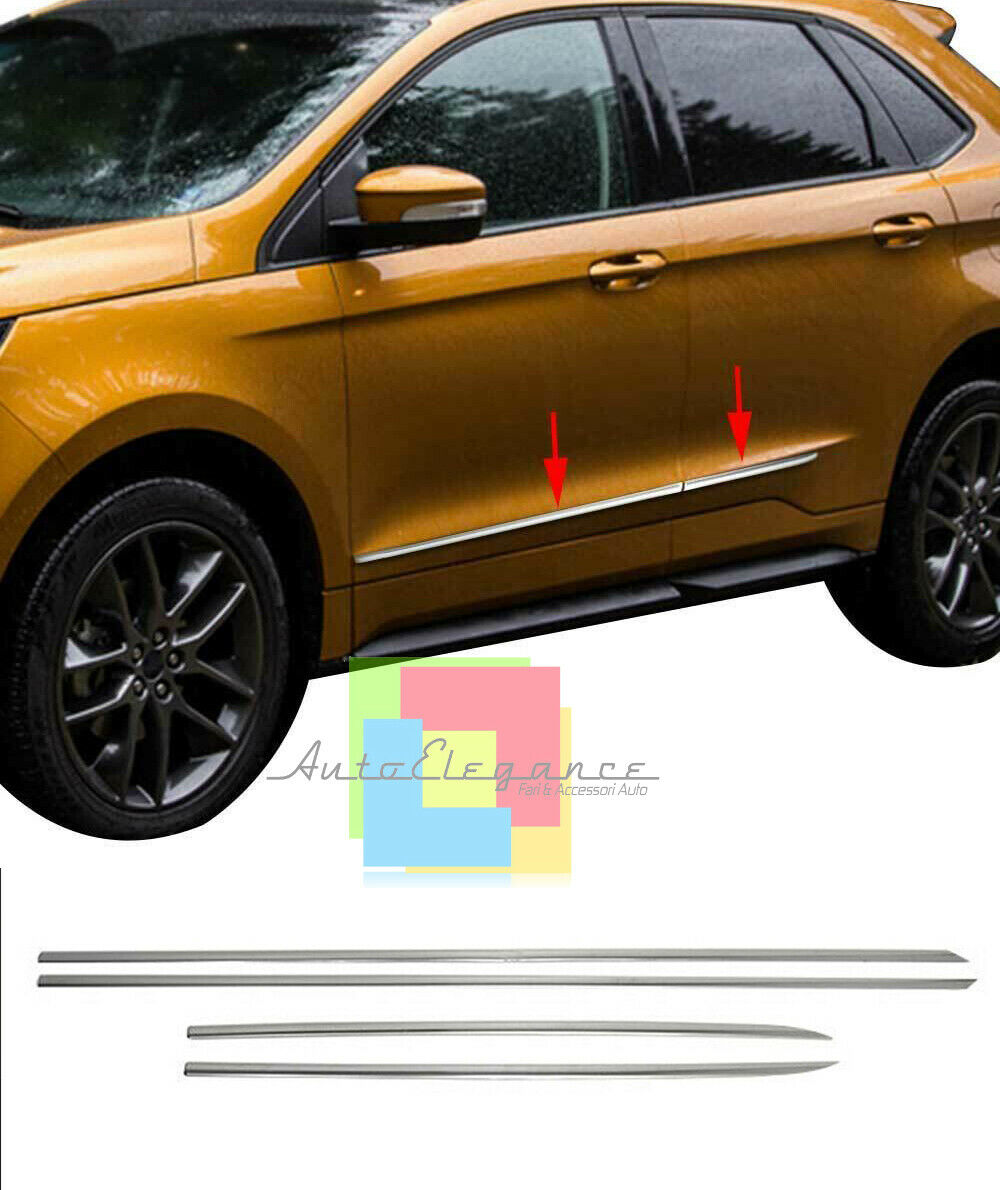 ADHESIVE MOULDINGS FOR FORD EDGE 2015+ CHROME FRAMES STAINLESS STEEL.