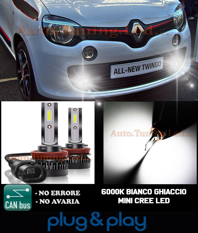 CREE LED FOG LIGHTS RENAULT TWINGO III CAMBUS ICE WHITE 8000LM