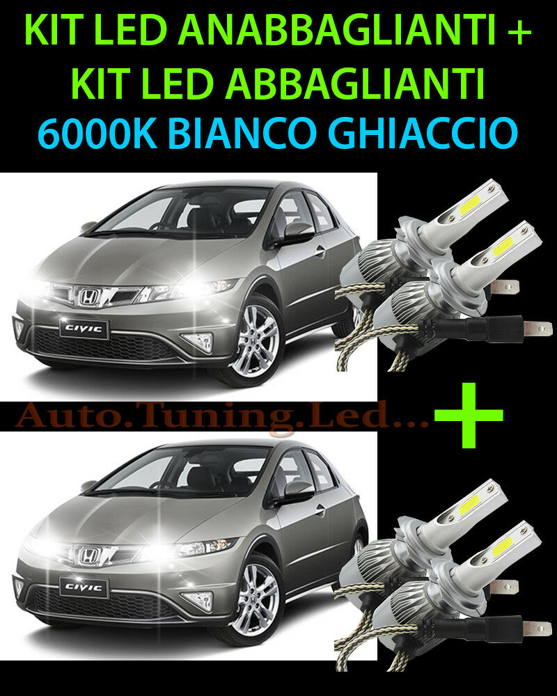 LED HIGH BEAM & LOW BEAM LAMP KIT FOR HONDA CIVIC 2005-2012 -.
