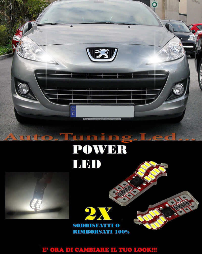 LUCI POSIZIONE PEUGEOT 207 06-12 CANBUS T10 BIANCO 20 LED SUPER QUALITA