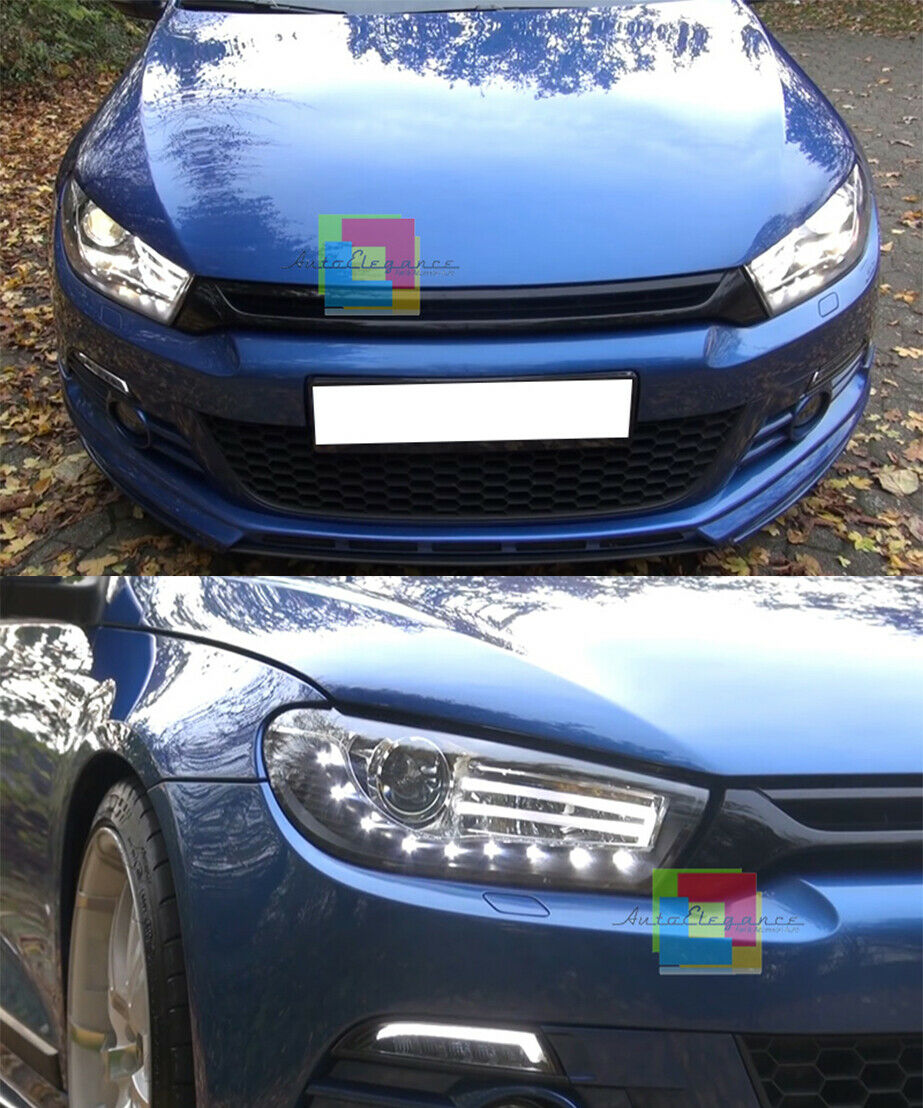 VW SCIROCCO 2008-2014 FARI ANTERIORI FANALI SPORTIVI 3D DIURNE LED LENTICOLARI