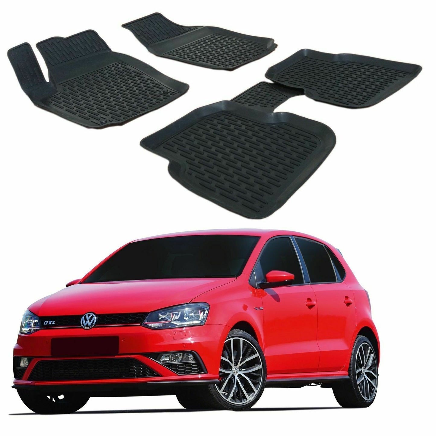 VW POLO 6R 2009-2016 RUBBER CAR MATS - TOP QUALITY MATS -1