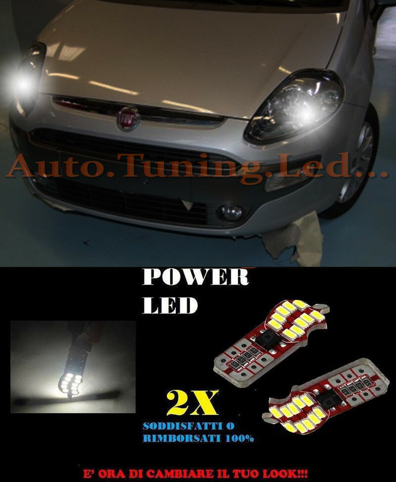 LUCI POSIZIONE FIAT PUNTO EVO 2008+ CANBUS T10 BIANCO 20 LED SUPER QUALITA