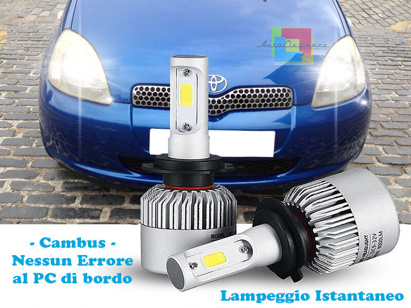 LAMPADE ANABBAGLIANTI LED TOYOTA YARIS 99-05 LAMPEGGIO ISTANTANEO 6000K