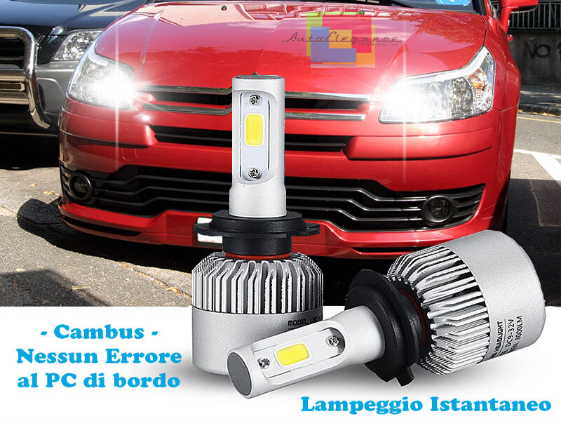 LAMPADE ABBAGLIANTI LED CITROEN C4 2004-2010 LAMPEGGIO ISTANTANEO 6000K CREE ---