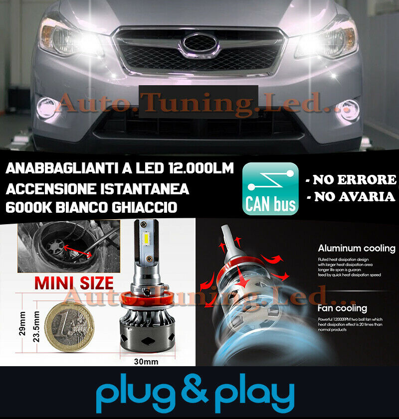 SUBARU FORESTER MK4 INSTANT NO FAILURE LED HIGH BEAM LAMPS 12,000LM