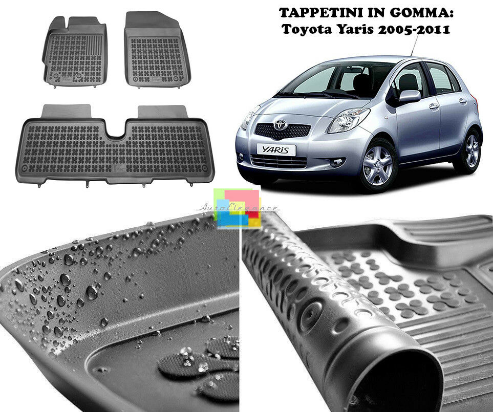 Toyota Yaris 2005 to 2011 RUBBER CAR MATS - TOP QUALITY MATS -1