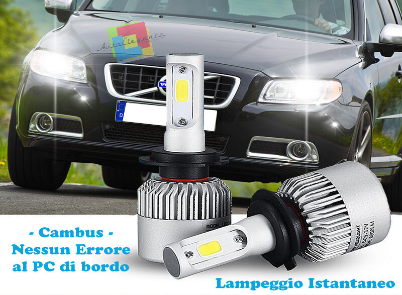 LAMPADE ANABBAGLIANTI LED VOLVO V70 III 2007+ LAMPEGGIO ISTANTANEO 6000K