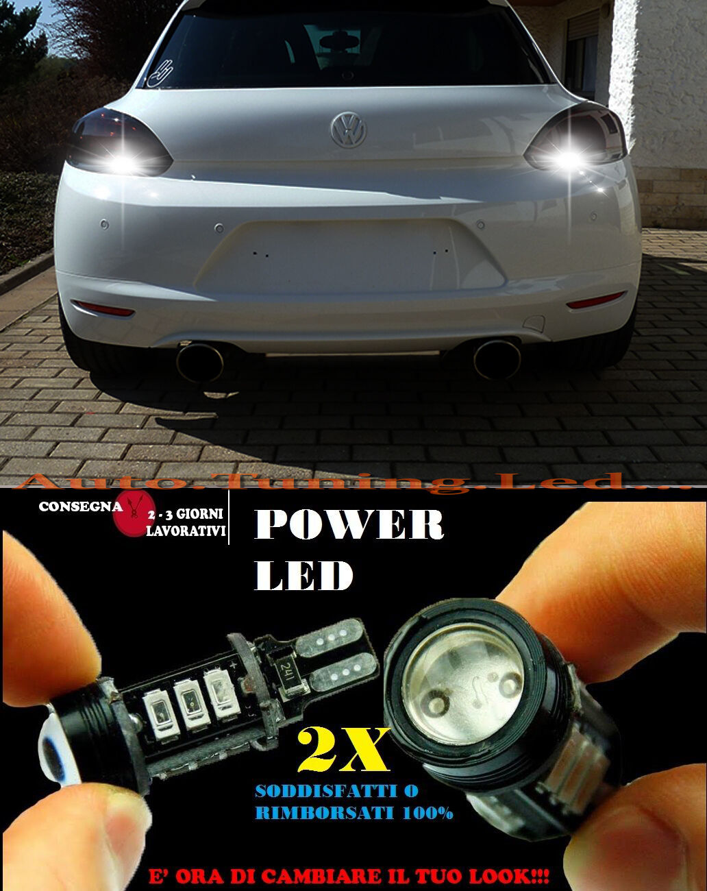 VOLKSWAGEN SCIROCCO 6000K LED REVERSING LIGHTS T15 W16W CANBUS NO ERROR