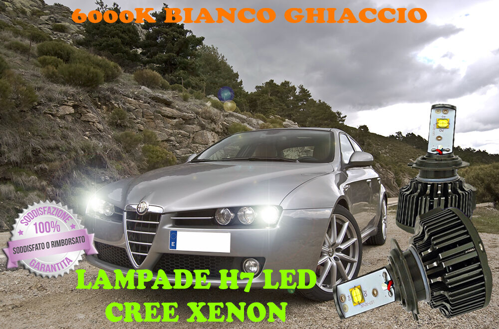 LAMPADE H7 CREE XENON ANABBAGLIANTE ALFA ROMEO 159 6000K BIANCO PURO