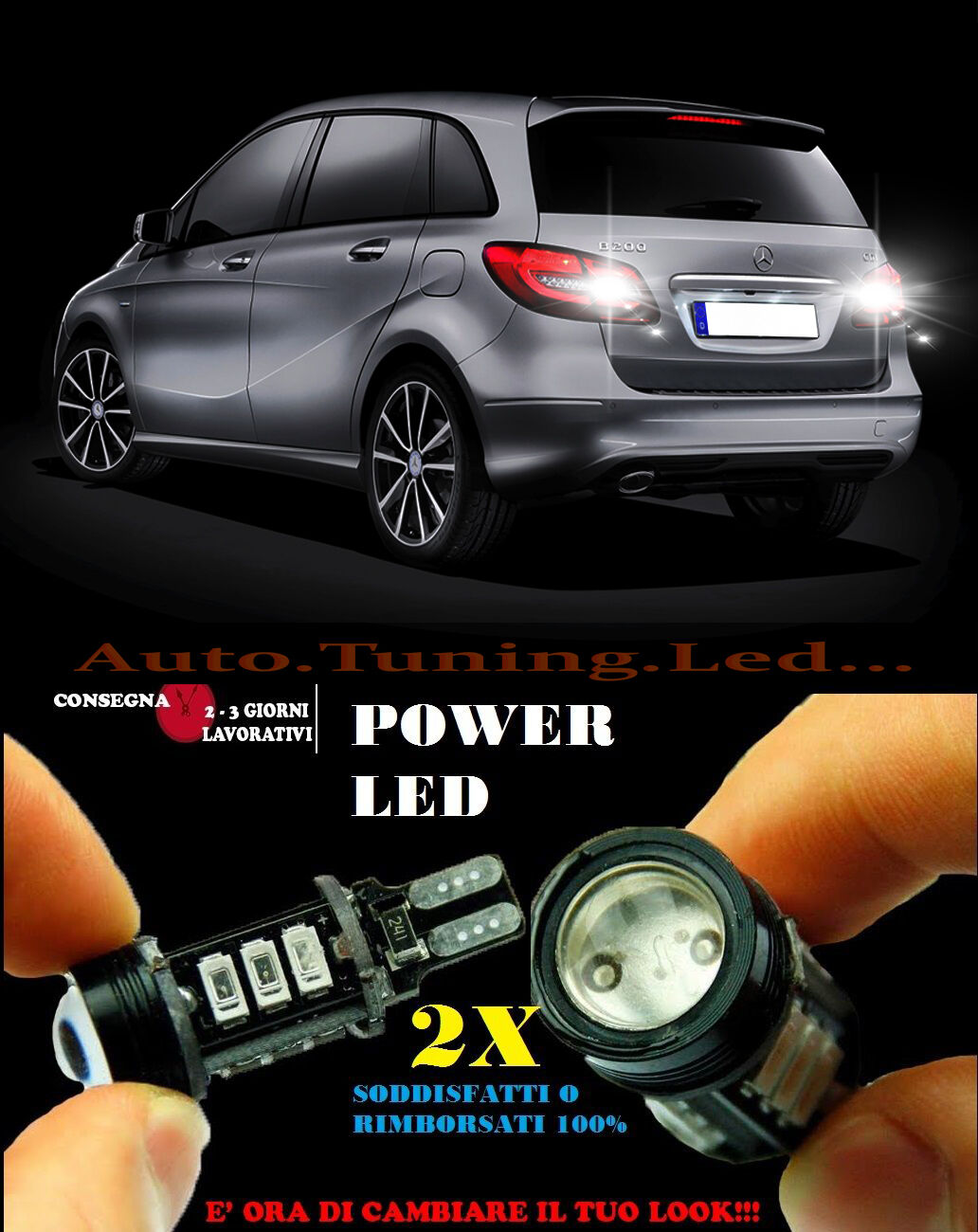 MERCEDES B CLASS W246 6000K LED REVERSING LIGHTS T15 W16W CANBUS NO ERROR