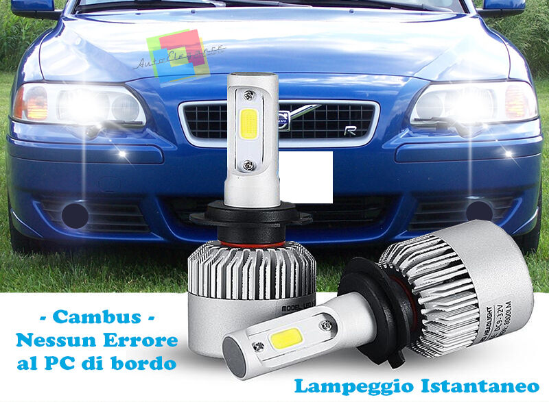 LAMPADE ANABBAGLIANTI LED VOLVO V70 2000-2007 LAMPEGGIO ISTANTANEO 6000K
