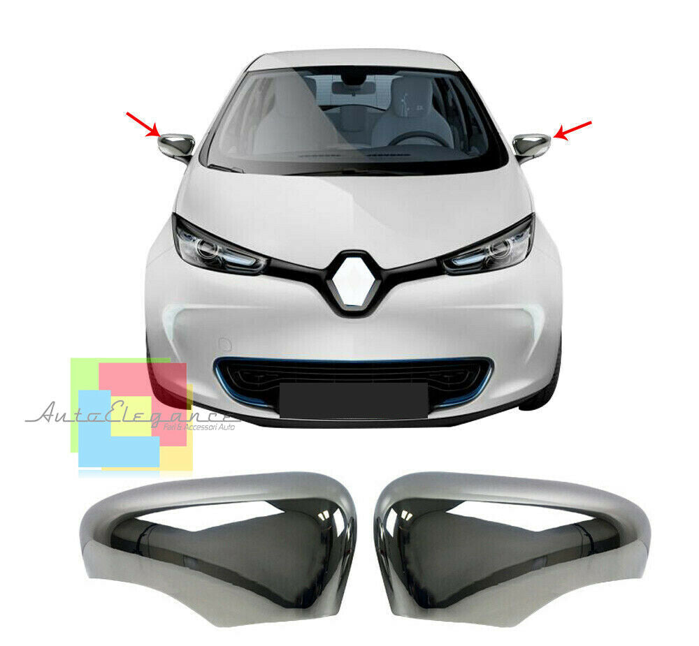 RENAULT ZOE 2012+ SATIN MIRROR COVERS 3M ADHESIVES ABS CAPS