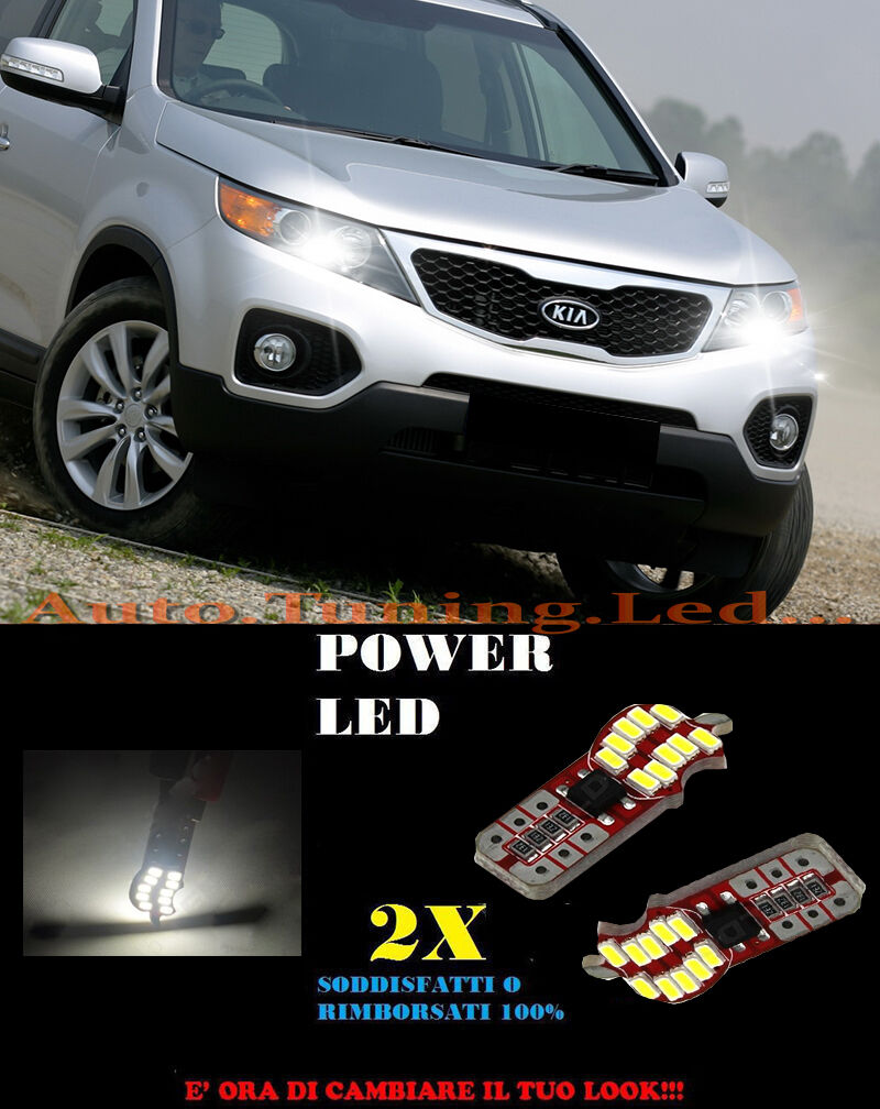LUCI POSIZIONE KIA SORENTO 2009-2012 CANBUS T10 BIANCO 20 LED SUPER QUALITA
