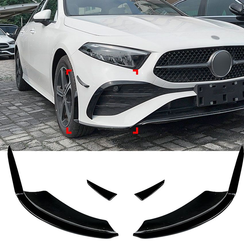 6289⭐AERO FLAPS SPLITTER NERO adatto per Mercedes W177 Classe A restyling⭐