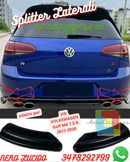 Rear Side Splitters FOR 💫VW VOLKSWAGEN Golf MK 7.5 R 2017-2020💫 