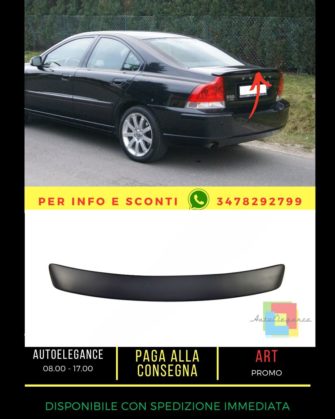 🔥SPOILER ADATTO PER VOLVO S60 2000-2010🔥