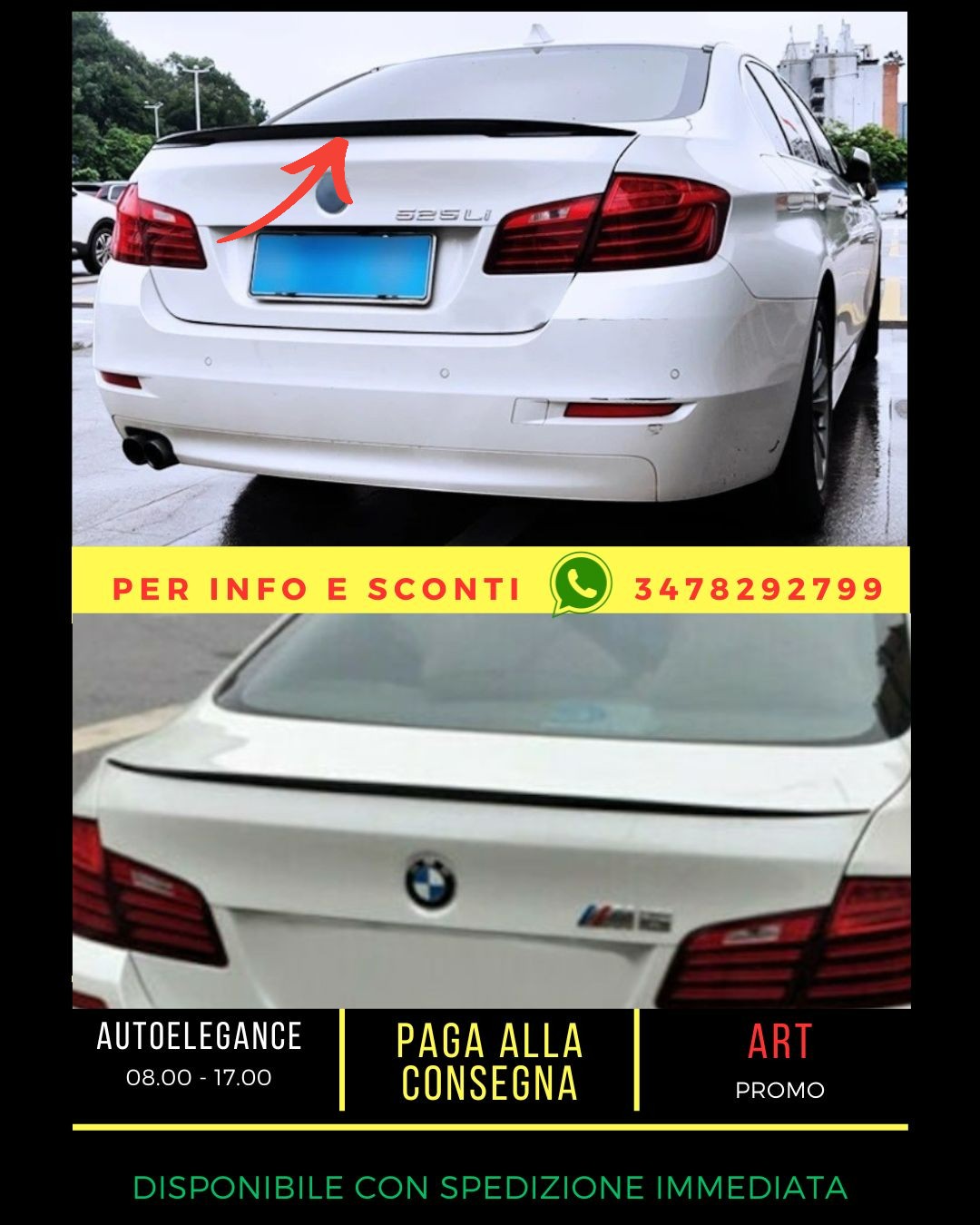 ✨Glossy black SPOILER SUITABLE FOR BMW 5 F10 2010-2017 Sedan✨ 