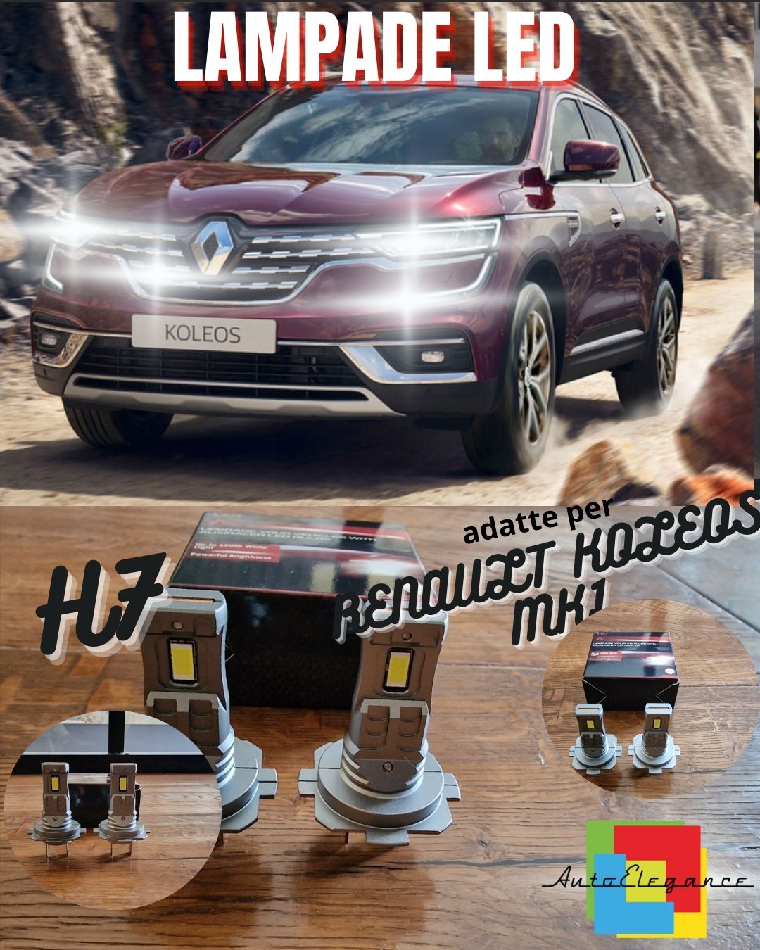 H7 LED KIT FOR RENAULT KOLEOS MK1 6000K WHITE 6000 LUMEN CANBUS LOW BEAM