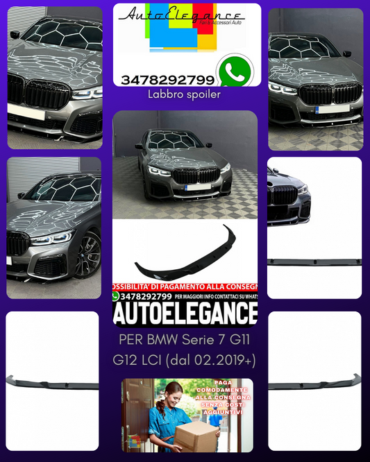 Labbro spoiler paraurti anteriore adatto per BMW Serie7 G11 G12 LCI dal 02.2019+