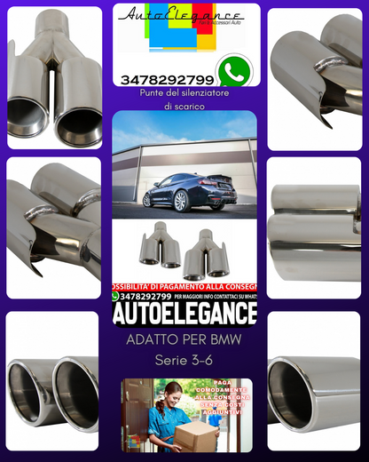 Quad Exhaust Muffler Tips Fit For BMW 3-6 Series E46 E90 E92 E93 