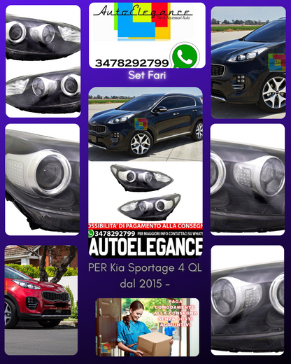 Set Fari per Kia Sportage 4 QL dal 2015 - Motore Alogeno HB3-