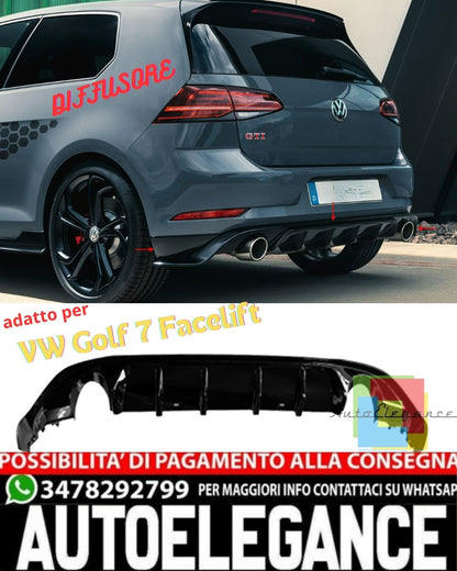 ✨DIFFUSORE POSTERIORE in look sportivo adatto per VW Golf 7 Facelift✨